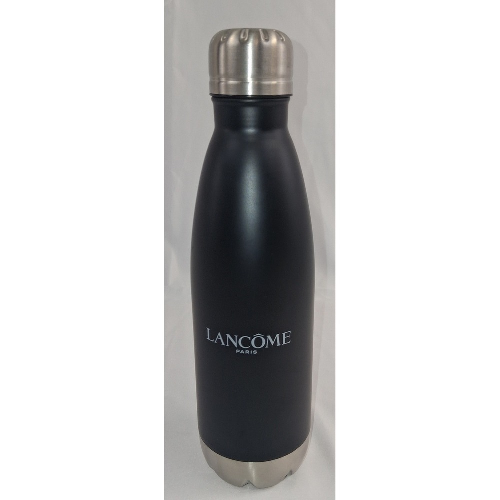 Lancome Paris Black Stainless Steel Water Bottle Insulated Travel Mug